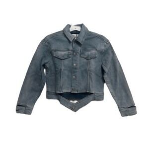 LNDN Landon Denim Crop Classic Denim Jean Jacket Cutouts S‎